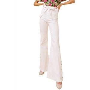 NEW FLYING TOMATO denim flare leg jeans in white